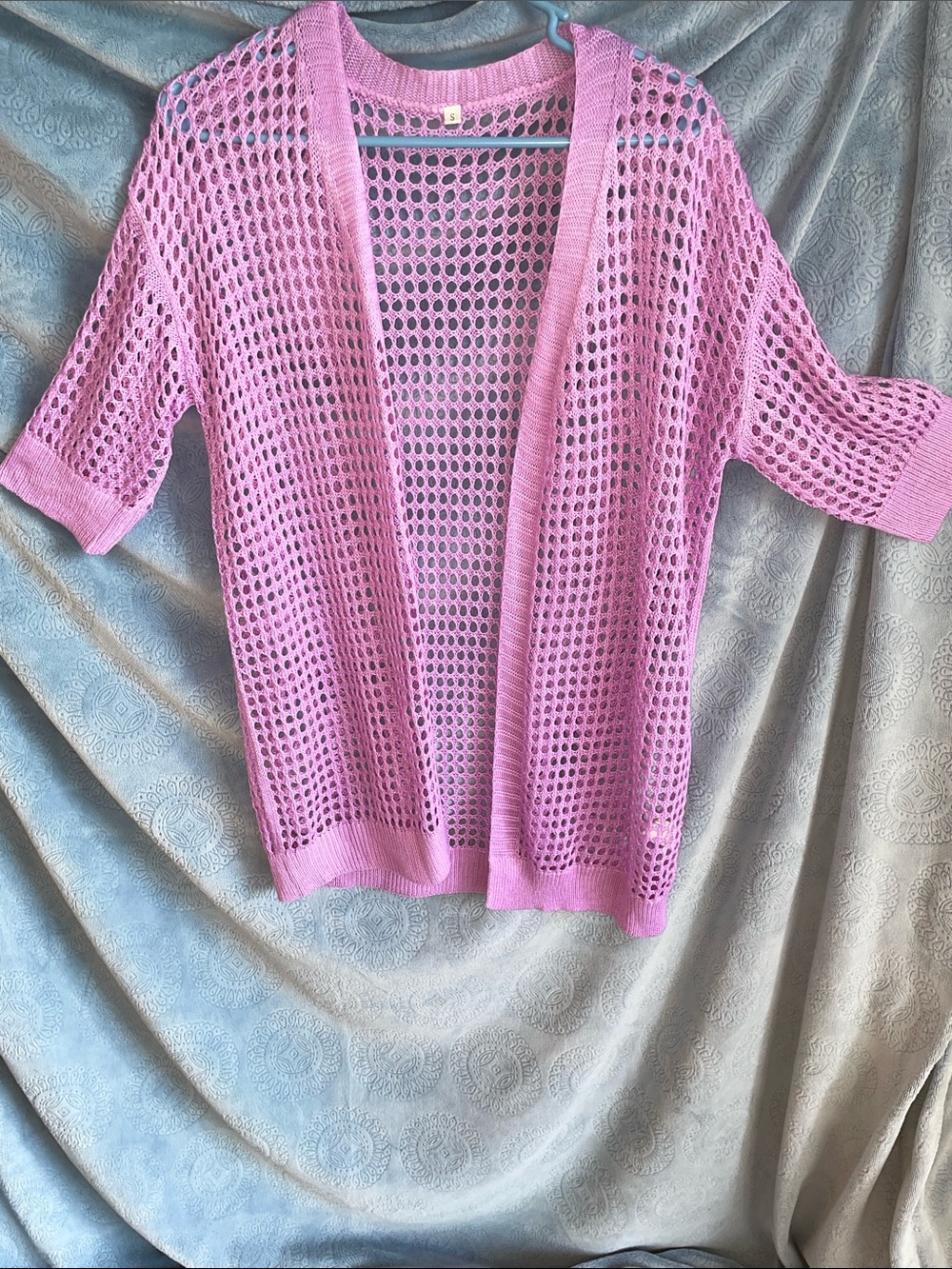 Lightweight Open-Knit Lavender Women’s Cardigan